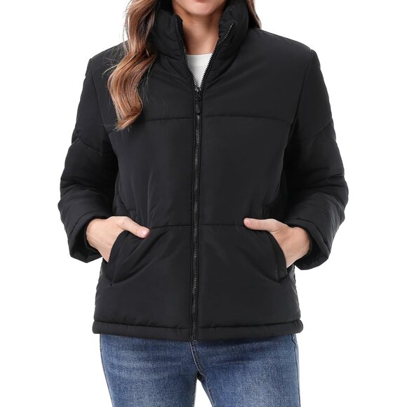 Women's Warm Winter Coat Waterproof Puffer Jacket Full-Zip Lightweight Winter Ja - Picture 3 of 7